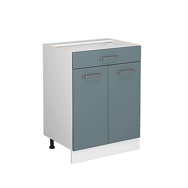 Vicco Küchenunterschrank R-Line Blau-Grau 60 cm mit Schublade ohne Arbeitsp günstig online kaufen