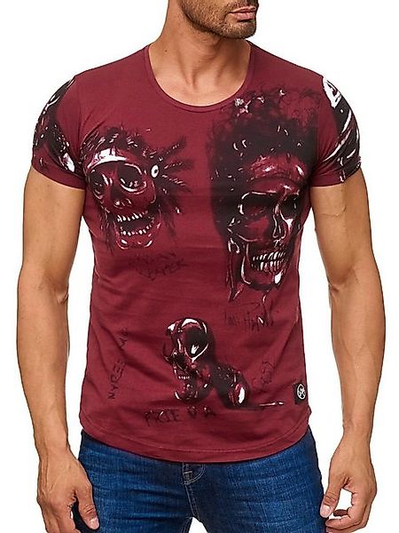 Egomaxx T-Shirt Allover Indian Biker Print Kurzarm (1-tlg) günstig online kaufen