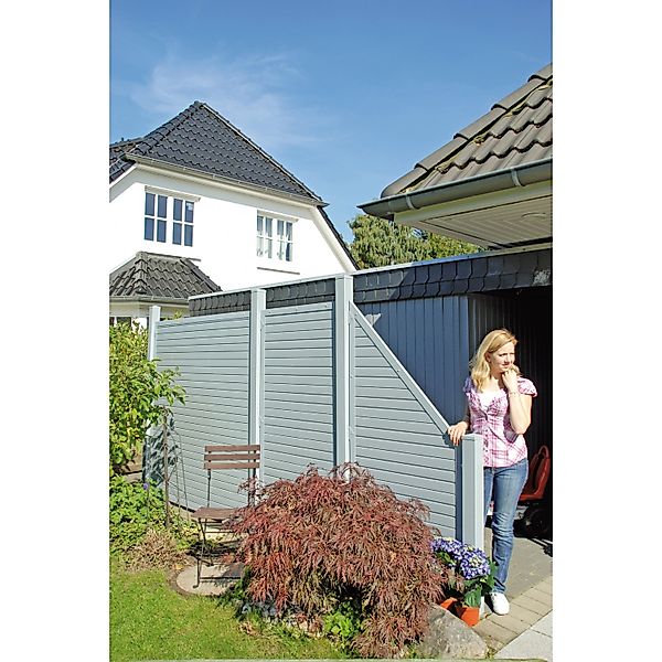 T & J Kunststoff-Zaunelement Lightline Ecke 90 x 180/90 cm günstig online kaufen