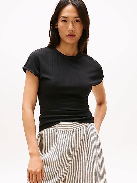 Tommy Hilfiger Kurzarmshirt "5X2 RIB SLIM C-NK CAP SLV TEE" günstig online kaufen