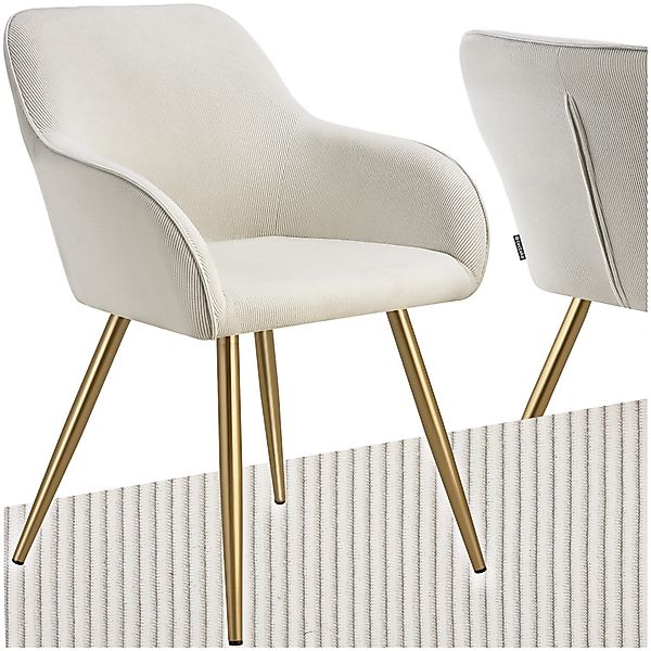 tectake Esszimmerstuhl Küchenstuhl Marilyn, Cordoptik, gepolstert günstig online kaufen