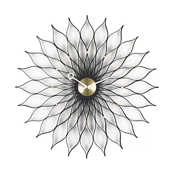 Vitra - Sunflower Clock Nelson Wanduhr - messing/schwarz/Ø75cm/Quarz-Uhrwer günstig online kaufen