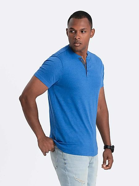 OMBRE T-Shirt Herren-T-Shirt mit rundem Henley-Ausschnitt günstig online kaufen