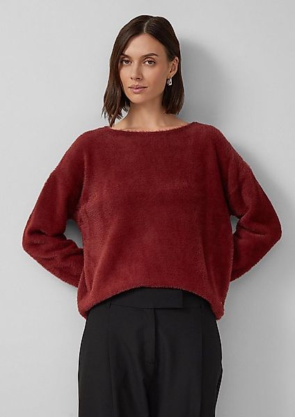 s.Oliver Longpullover Strickpullover Flauschiger Relaxed-Fit-Pullover mit U günstig online kaufen