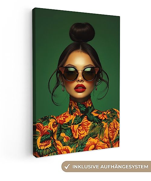 OneMillionCanvasses® Leinwandbild Frau - Grün - günstig online kaufen