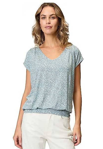 Zero T-Shirt "zero Damen Shirt mit Blätterdruck" 1 Stk. tlg. Falten günstig online kaufen