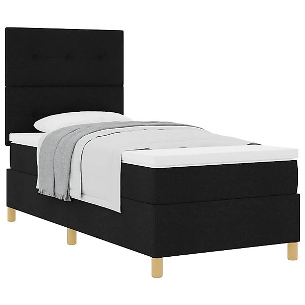 vidaXL Boxspringbett mit Matratze Schwarz 80 x 200 cm Stoff 3339576 günstig online kaufen