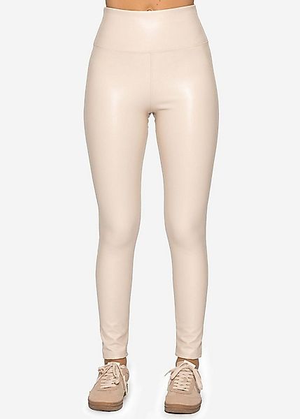 SASSYCLASSY Lederhose Highwaist Thermoleggings Damen in Lederoptik Skinny L günstig online kaufen