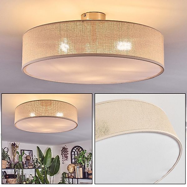 hofstein Deckenleuchte Deckenlampe aus Metall/Papiergeflecht/Stoff/Kunststo günstig online kaufen