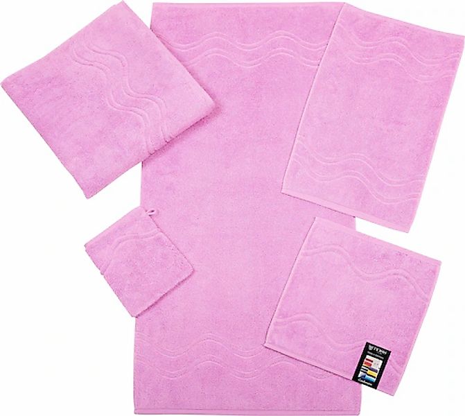 ROSS Waschhandschuh »Cashmere feeling«, (6 St.), mit Wellen-Bordüre günstig online kaufen