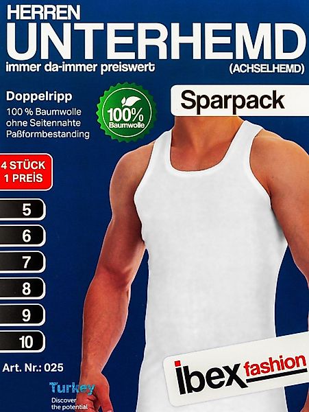TEXEMP Achselhemd 4er Pack Herren Unterhemd Tank-Top Achselhemd Doppelripp günstig online kaufen