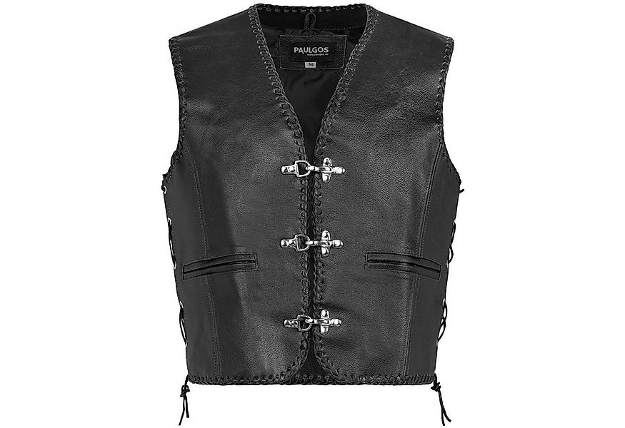 PAULGOS Motorradweste Lederweste Biker Kutte Clubweste Chopper Weste 100% E günstig online kaufen