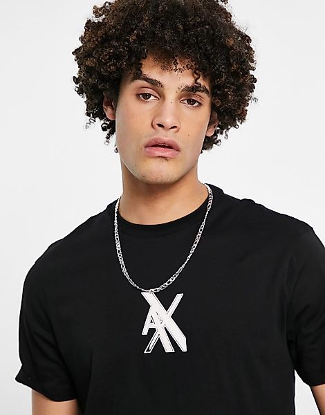 Armani Exchange – T-Shirt in Schwarz mit AX-Logo günstig online kaufen