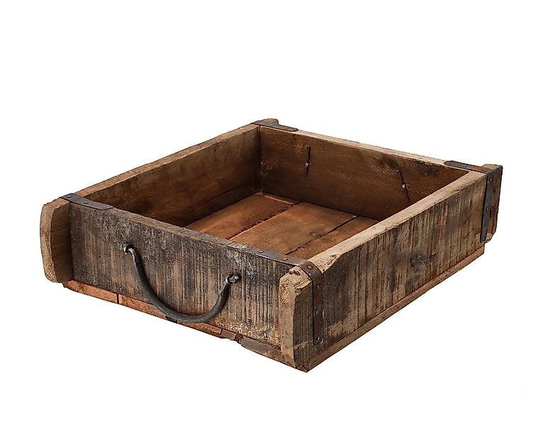 Spetebo Dekoschale Holzkiste in Ziegelform - 60 x 15 cm - Alt Holz Buche us günstig online kaufen