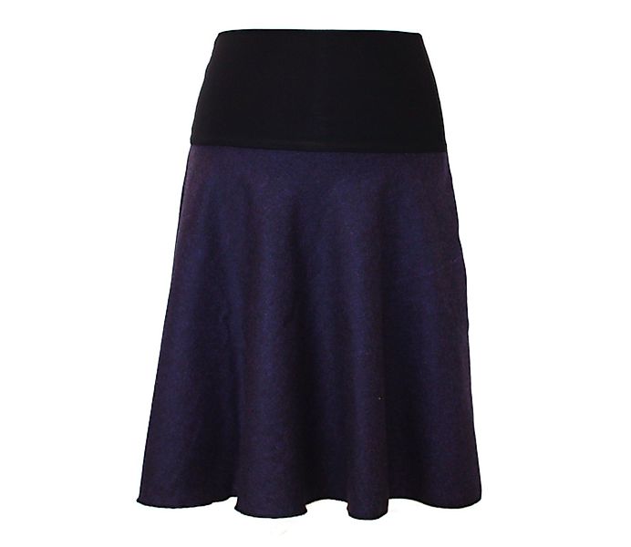 dunkle design A-Linien-Rock Wolltuch Weinrot Schwarz Lila Salz-Pfeffer 57cm günstig online kaufen