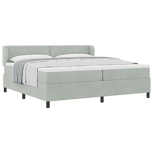 vidaXL Bett Boxspringbett mit Matratze Hellgrau 200x200 cm Samt (1-tlg) günstig online kaufen