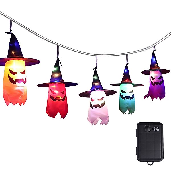 MUPOO Dekohänger Halloween LED-Lichterkette Geister 45cm günstig online kaufen