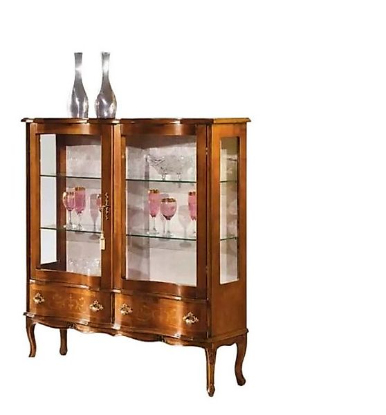 Xlmoebel Vitrine Exklusive braune Holzvitrine aus Glas - Luxuriöses (1-St., günstig online kaufen