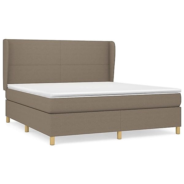 vidaXL Boxspringbett mit Matratze Taupe 160x200 cm Stoff1372727 günstig online kaufen