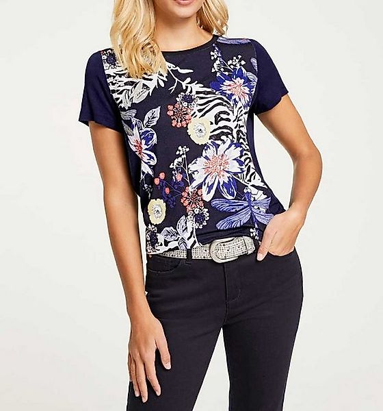 heine Rundhalsshirt LINEA TESINI Damen Designer-Druckshirt, blau-bunt günstig online kaufen