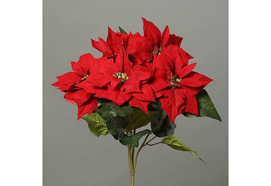Kunstpflanze Künstliche Poinsettia Busch 47 cm Weihnachtsstern, mucPlants günstig online kaufen