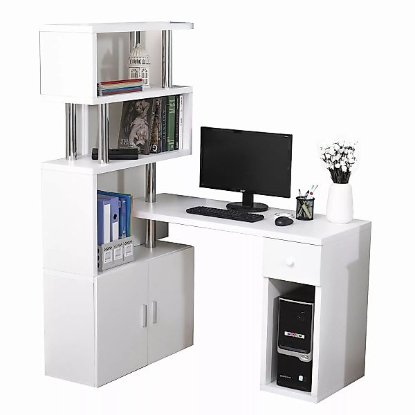 HOMCOM Schreibtisch in L-Form/I-Form Eckschreibtisch Computertisch Kombinat günstig online kaufen