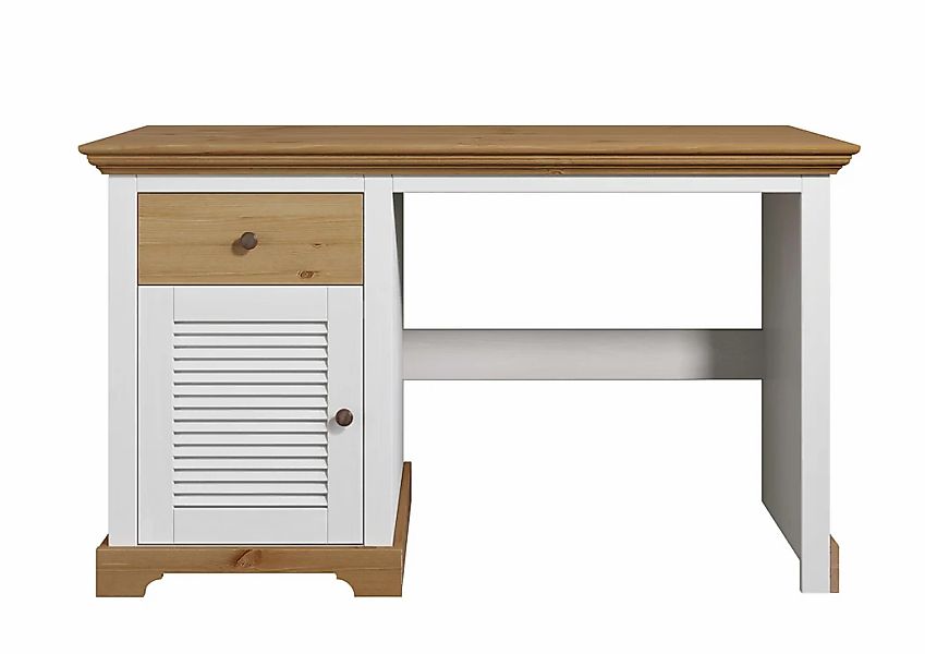 OTTO home Schreibtisch "Ayanna" Massivholz, mit Schublade und Tür, Lamellen günstig online kaufen