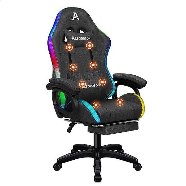 ALFORDSON Gaming-Stuhl mit 8-Punkt-Massagefunktion, mit RGB-Beleuchtung, günstig online kaufen