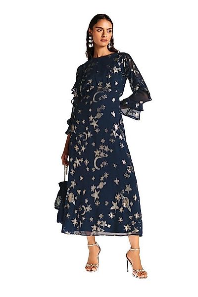 Love & Roses Midikleid Love & Roses Metallic-Midikleid mit Rüschen Petite ( günstig online kaufen