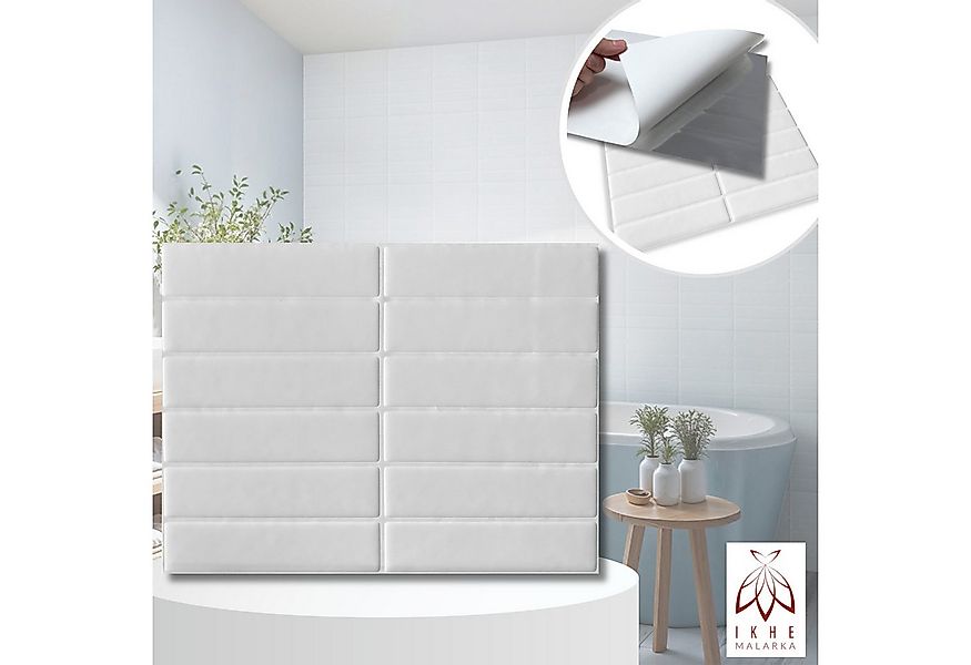 IKHEMalarka 3D Wandpaneel Selbstklebend Tapete Paneele Kunststoff Fliesen B günstig online kaufen