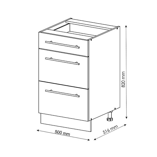 Vicco Unterschrank Fame-Line, Goldkraft Eiche/Anthrazit, 50 günstig online kaufen