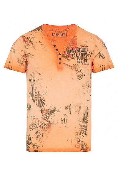 CAMP DAVID Henleyshirt mit All Over Print und Stickereien günstig online kaufen