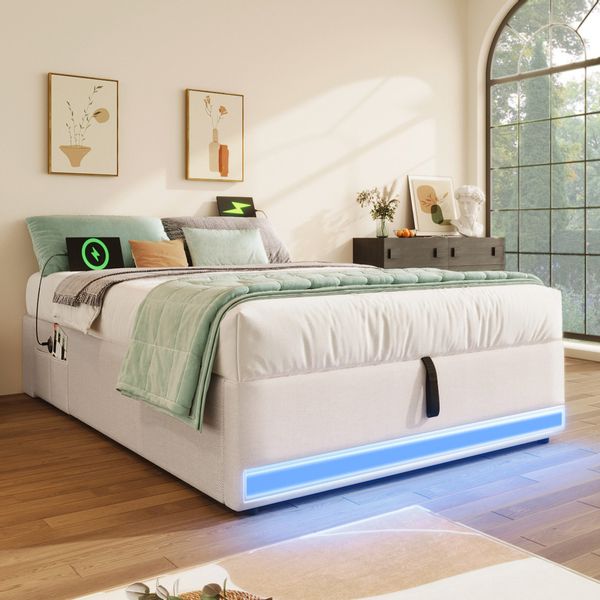 Merax Polsterbett aus Leinen (1-tlg., ohne günstig online kaufen