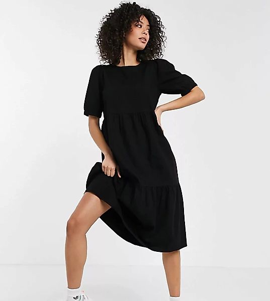 Noisy May Tall – Midi-Hängerkleid aus Denim in Schwarz günstig online kaufen
