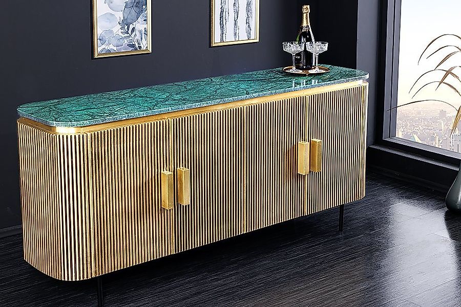 riess-ambiente Sideboard VENEZIANO 160cm messing / grün (Einzelartikel, 1 S günstig online kaufen
