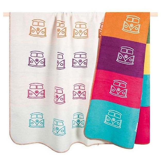 Wohndecke Decke Culture Bulli Bussis Multicolor (150x200cm), PAD günstig online kaufen