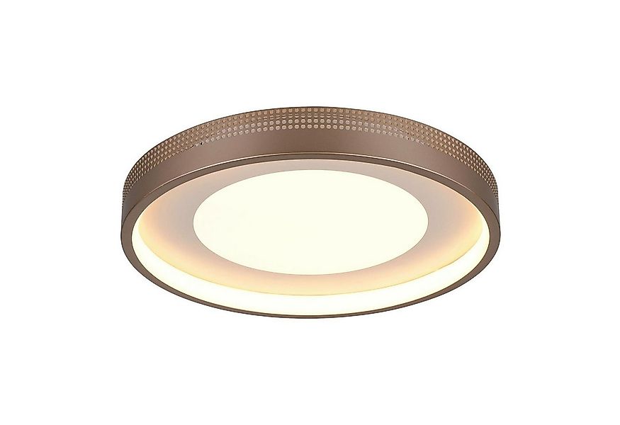 TRIO Leuchten LED Deckenleuchte SOLEA, Braun, Kunststoff, Ø 40 x H 7,5 cm, günstig online kaufen