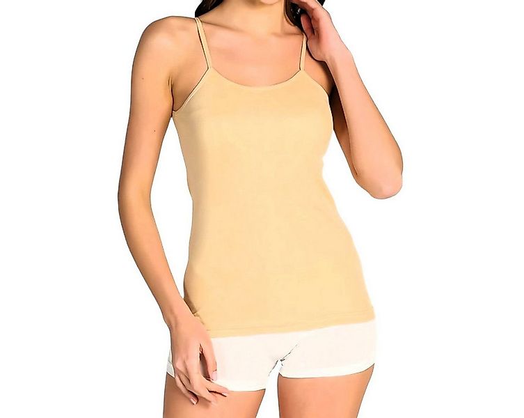 fashionshowcase Tanktop Damen Spaghettiträger Tops 4er Pack - 100% Baumwoll günstig online kaufen