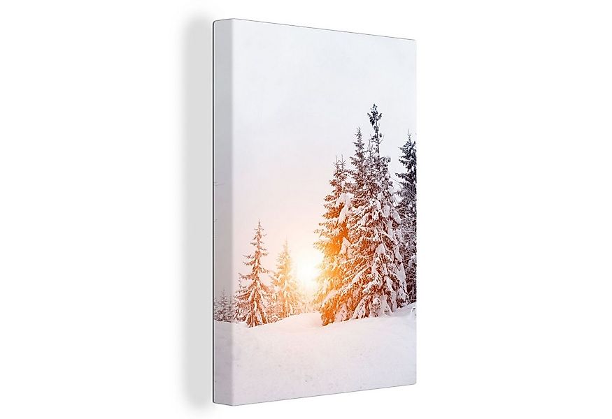 OneMillionCanvasses® Leinwandbild Sonne - Bäume - Schnee, Fotodruck (1 St), günstig online kaufen