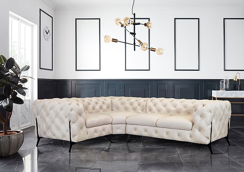 Home affaire Chesterfield-Sofa "Amaury L-Form" moderne Chersterfield-Optik, günstig online kaufen