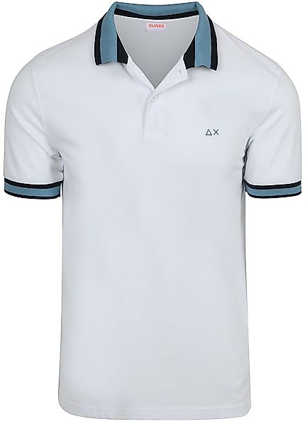 Sun68 Poloshirt Multistripes Collar Weiß - Größe XL günstig online kaufen
