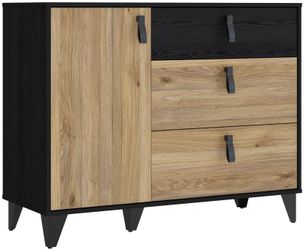 FORTE Sideboard "Lya" Sideboard 3 Schubkästen, 1 Tür, Stauraum, Griffschlau günstig online kaufen