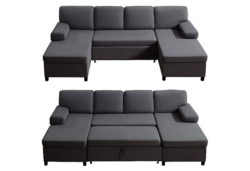 HOMYEDAMIC Ecksofa U-Form Schlafsofa 285x135 cm mit Matratze und Schlaffunk günstig online kaufen