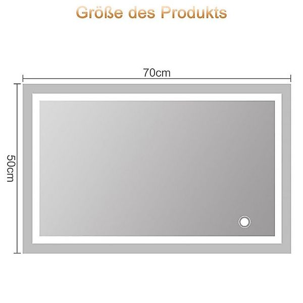 Youyijia Badezimmerspiegelschrank Badezimmerspiegel 50x70cm LED Badspiegel günstig online kaufen