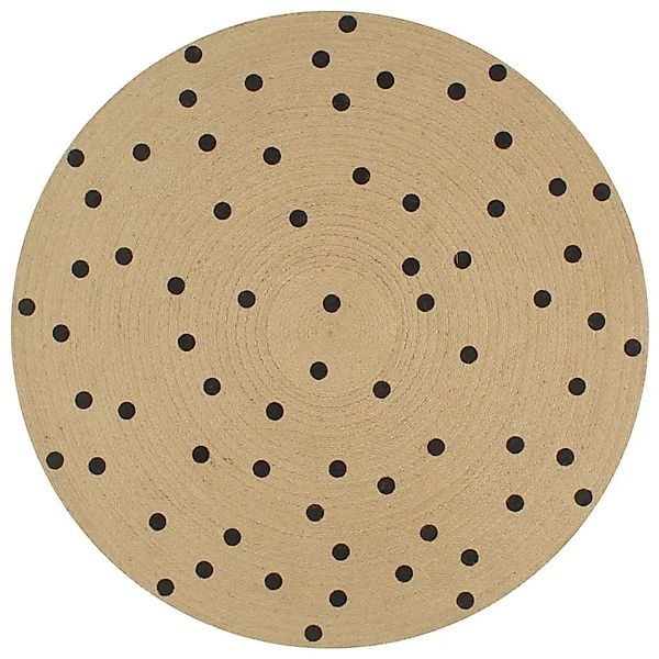 vidaXL Teppich Handgefertigt Jute mit Punktmuster 120 cm 133687 günstig online kaufen