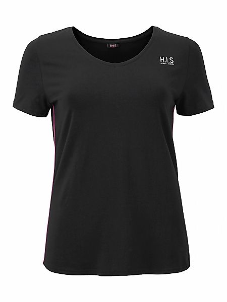 H.I.S T-Shirt, Kurzarm, figurfreundlicher Schnitt, unifarben, V-Ausschnitt günstig online kaufen