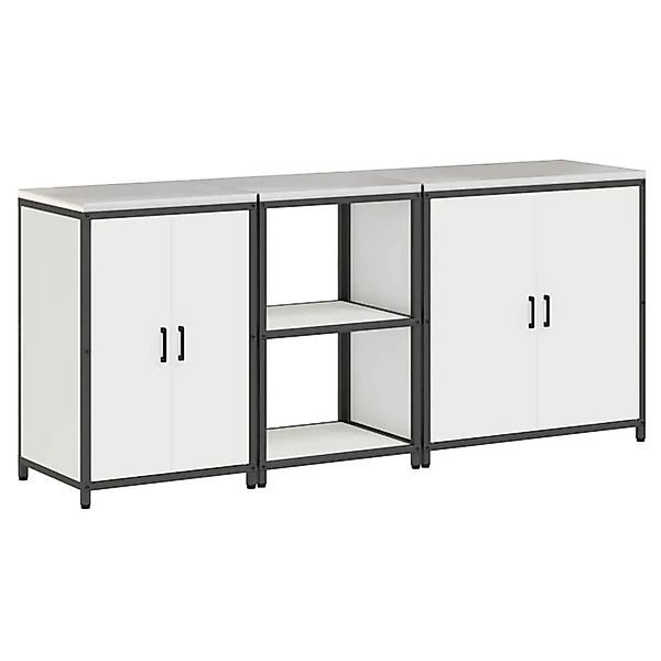 vidaXL Aufbewahrungsset für die Küche 3 Stk Weiß Kaltgewalzter Stahl 339270 günstig online kaufen