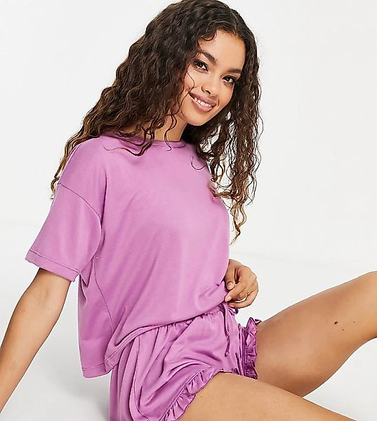 Vero Moda Petite – Pyjama-Shorts in Lila-Violett günstig online kaufen