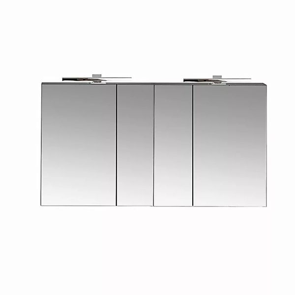 Doppel-Spiegelschrank, 120cm, LED-Beleuchtung, matt schwarz, PUEBLA-56-BLAC günstig online kaufen
