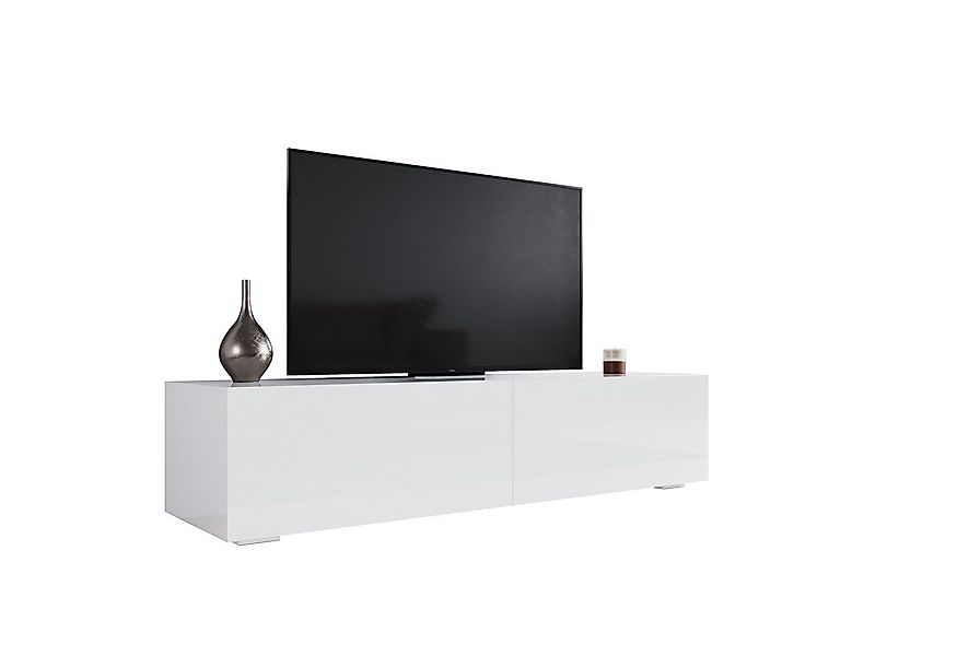 SONNI Lowboard Breite 140/160/180cm,TV Board,Hängend,Hochglanz,Weiß/schwarz günstig online kaufen